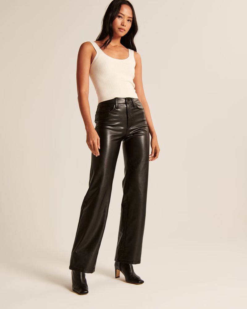 Vegan Leather 90s Relaxed Pant | Abercrombie & Fitch (UK)
