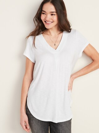 Women / TopsLoose Luxe V-Neck Tunic Tee for Women | Old Navy (US)