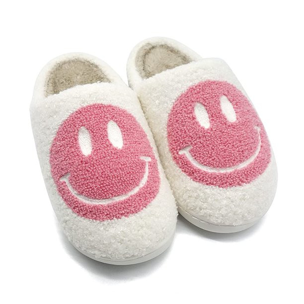 Smiley Face Slippers for Women Men, Anti-Slip Soft Plush Comfy Indoor Slippers, US 7-8 (40-41) - ... | Walmart (US)