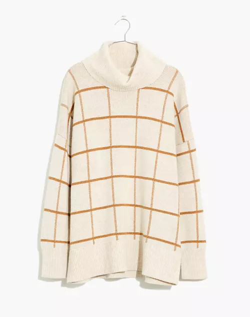 Pearldale Turtleneck Sweater in Windowpane | Madewell