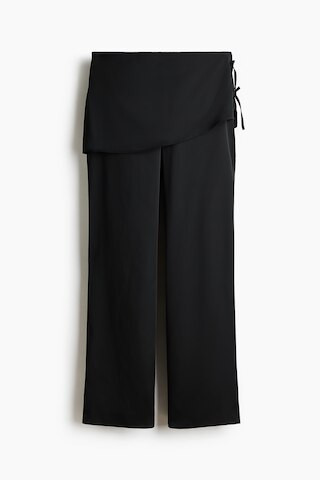 H & M - Satin Pants with Layered Skirt - Black | H&M (US + CA)