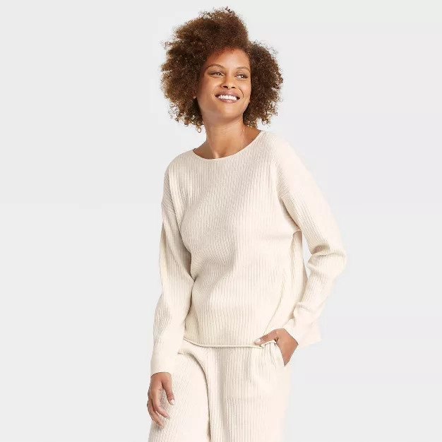 Women's Ribbed Pullover Lounge Sweater - Stars Above™ | Target