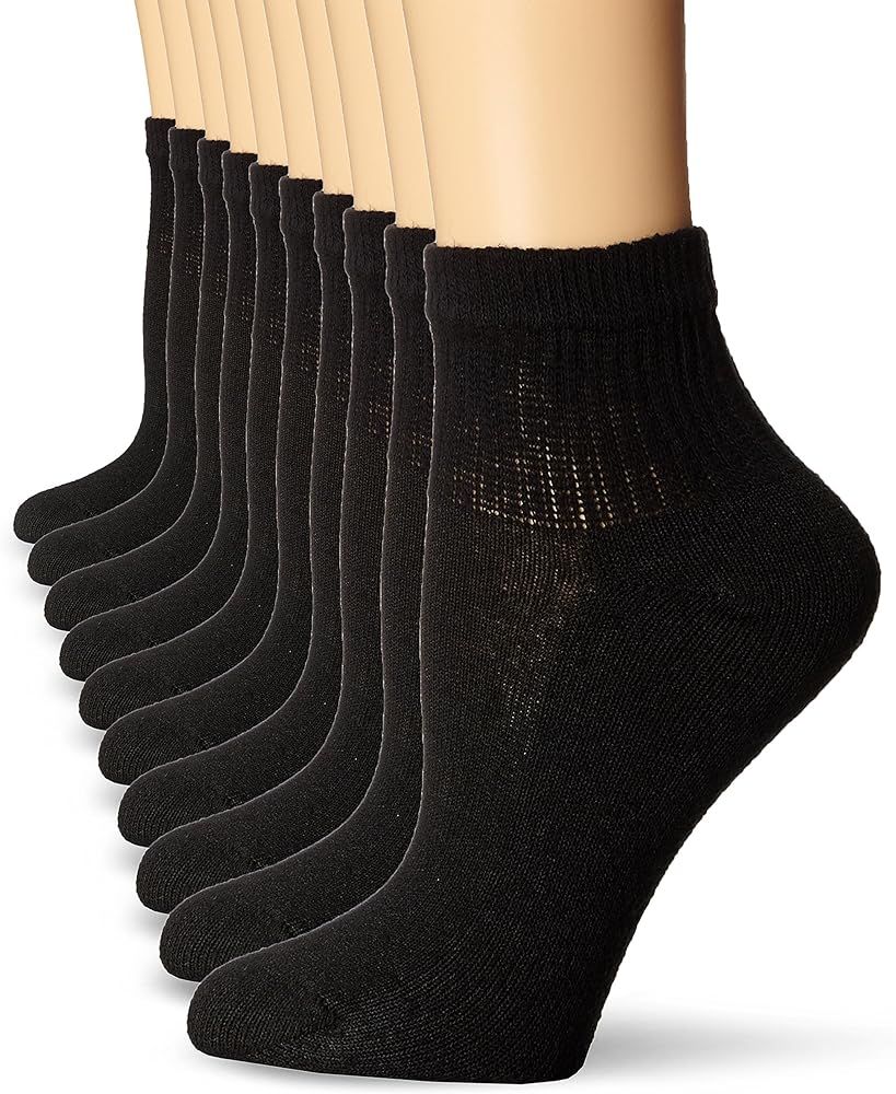 Hanes womens Ultimate Comfort Toe Seamed Ankle Socks Pack Of 6 | Amazon (US)