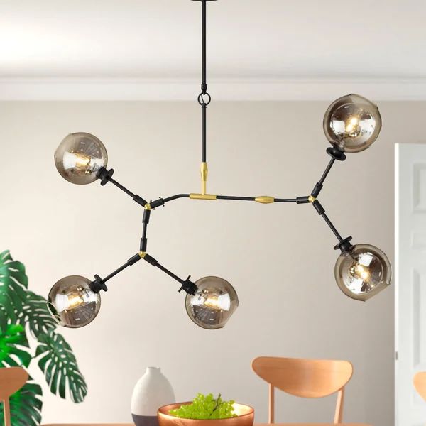 Castlebourne 5 - Light Sputnik Modern Linear Chandelier | Wayfair North America