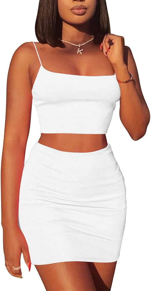 Kaximil Women's Sexy Two Piece Sets Mini Dresses | Amazon (US)