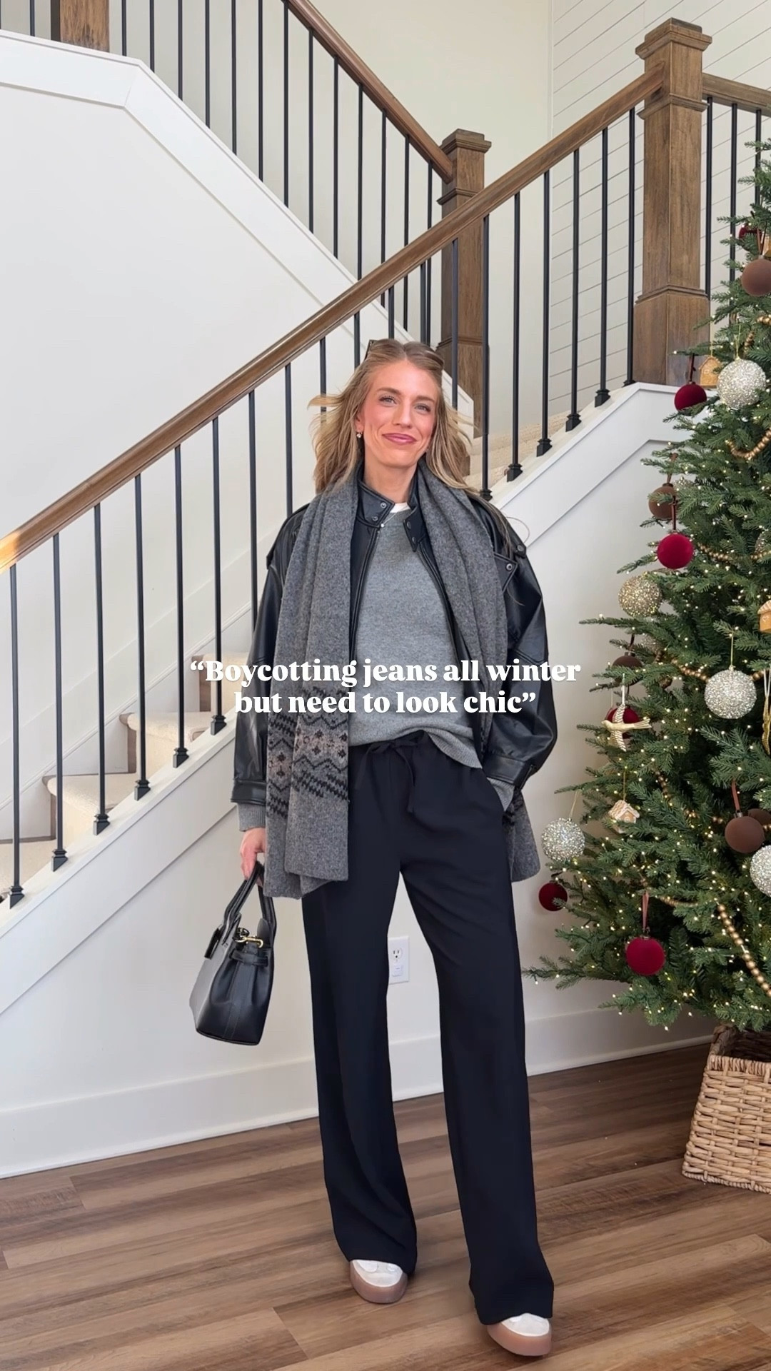 Jacket: medium 
Sweaters and tops: medium 
black pants: medium tall. They run tts but I prefer medium for a looser fit for pregnancy Black pants are a thicker material  and are made of a material that is almost impossible to wrinkle

Airport outfits, aritzia, Abercrombie, super puff, winter coat, wool coat, tall sizes, tall girl friendly, Athleta, lodge pants

#LTKTall #LTKTravel 

#LTKootd