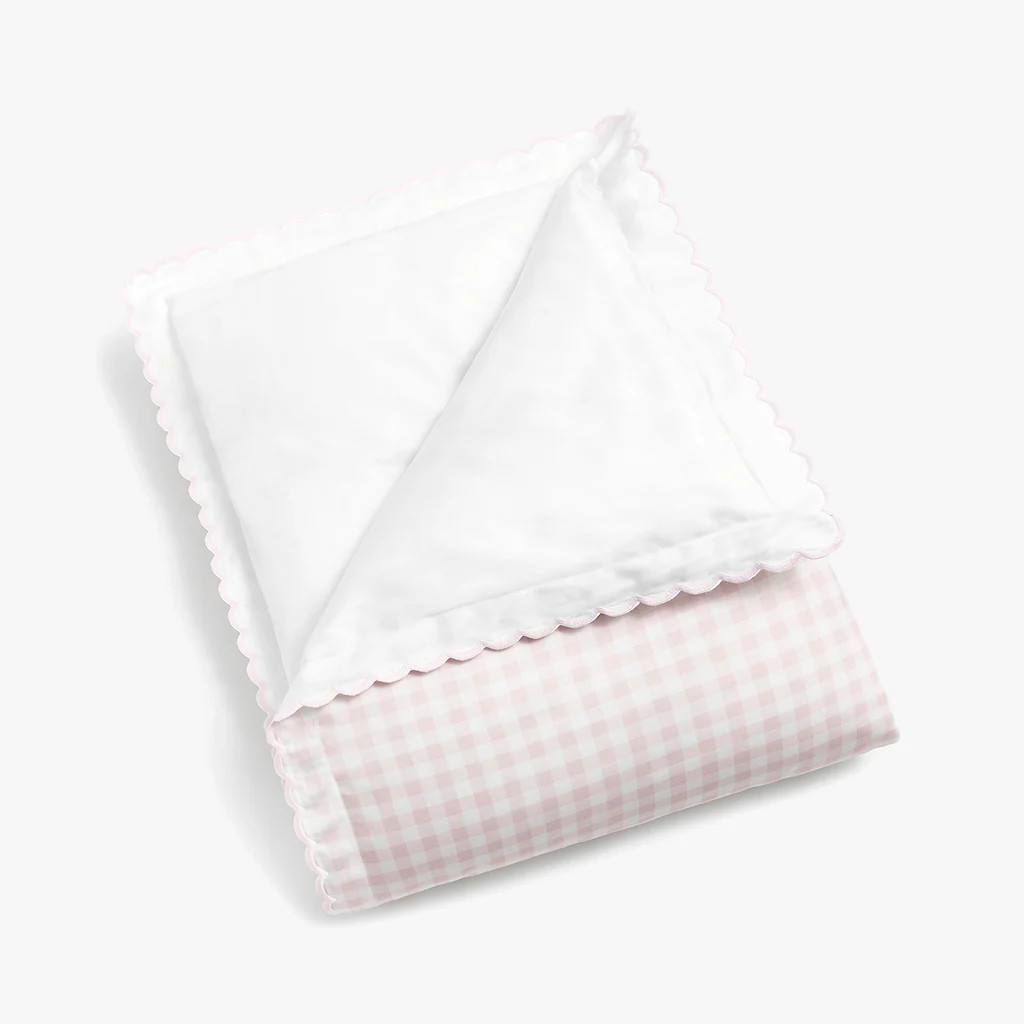 Picnic Gingham Baby Duvet - Pink | Gooselings