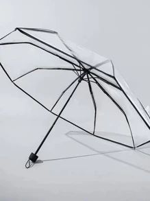 1pc Clear Manual Umbrella,Minimalistic Transparent Foldable Rainy Umbrella,For Outdoor Travel Rai... | SHEIN