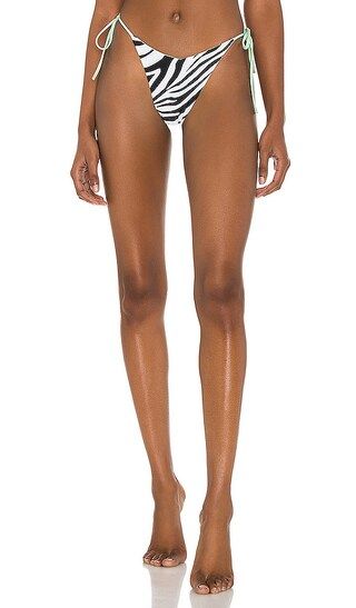 Reversible Hi Lite Bikini Bottom in Mint Zebra | Revolve Clothing (Global)