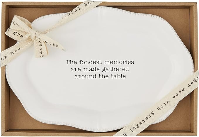 Mud Pie Memories Platter, White, 8.5" x 12.5" | Amazon (US)