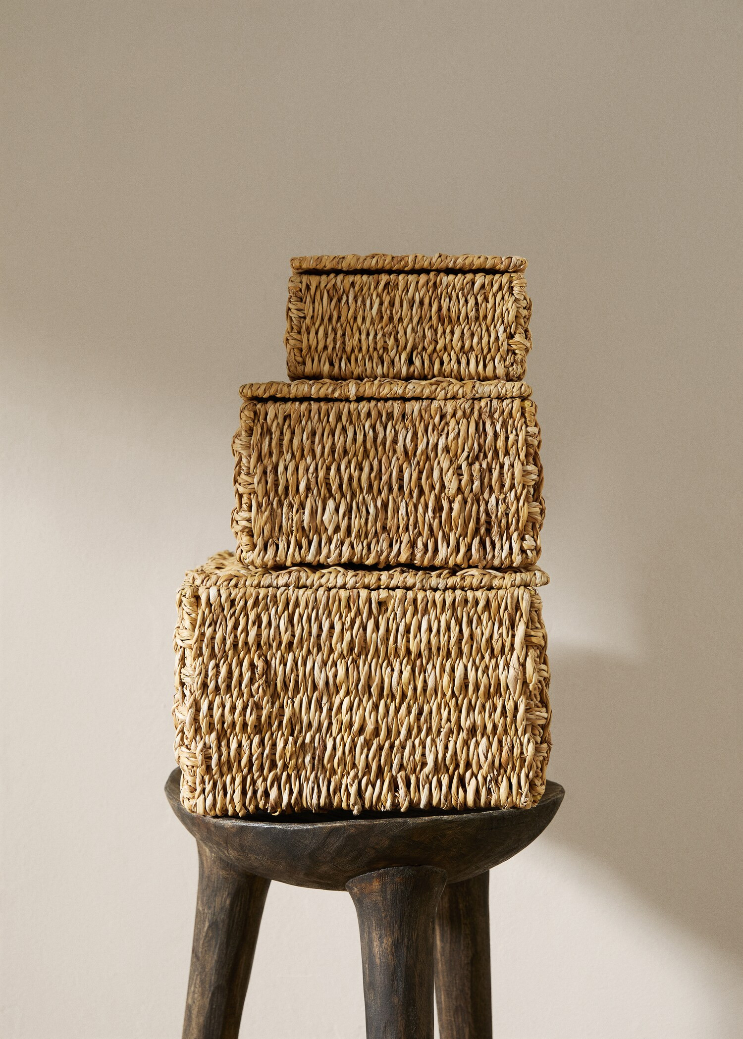 Basket natural fibers large top - Home | MANGO USA | Mango (US/MX/AU)
