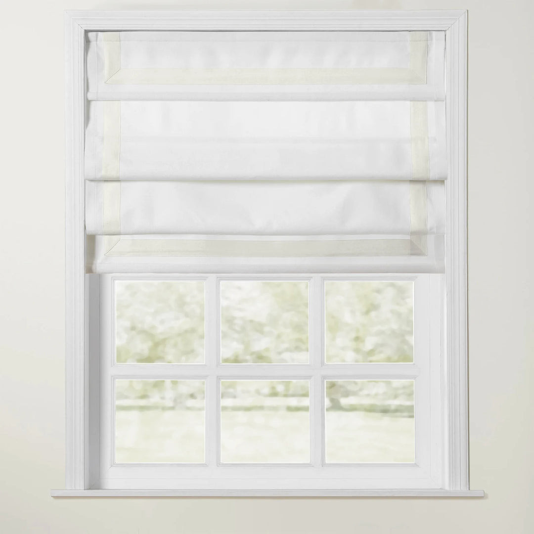 Tyrone Cordless Roman Shade with Border | TWOPAGES