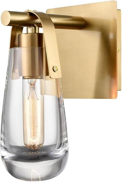 Gold Wall Sconces, Raindrop Sconces Wall Lighting, Modern Clear Glass Vanity Light Fixtures Raind... | Amazon (US)