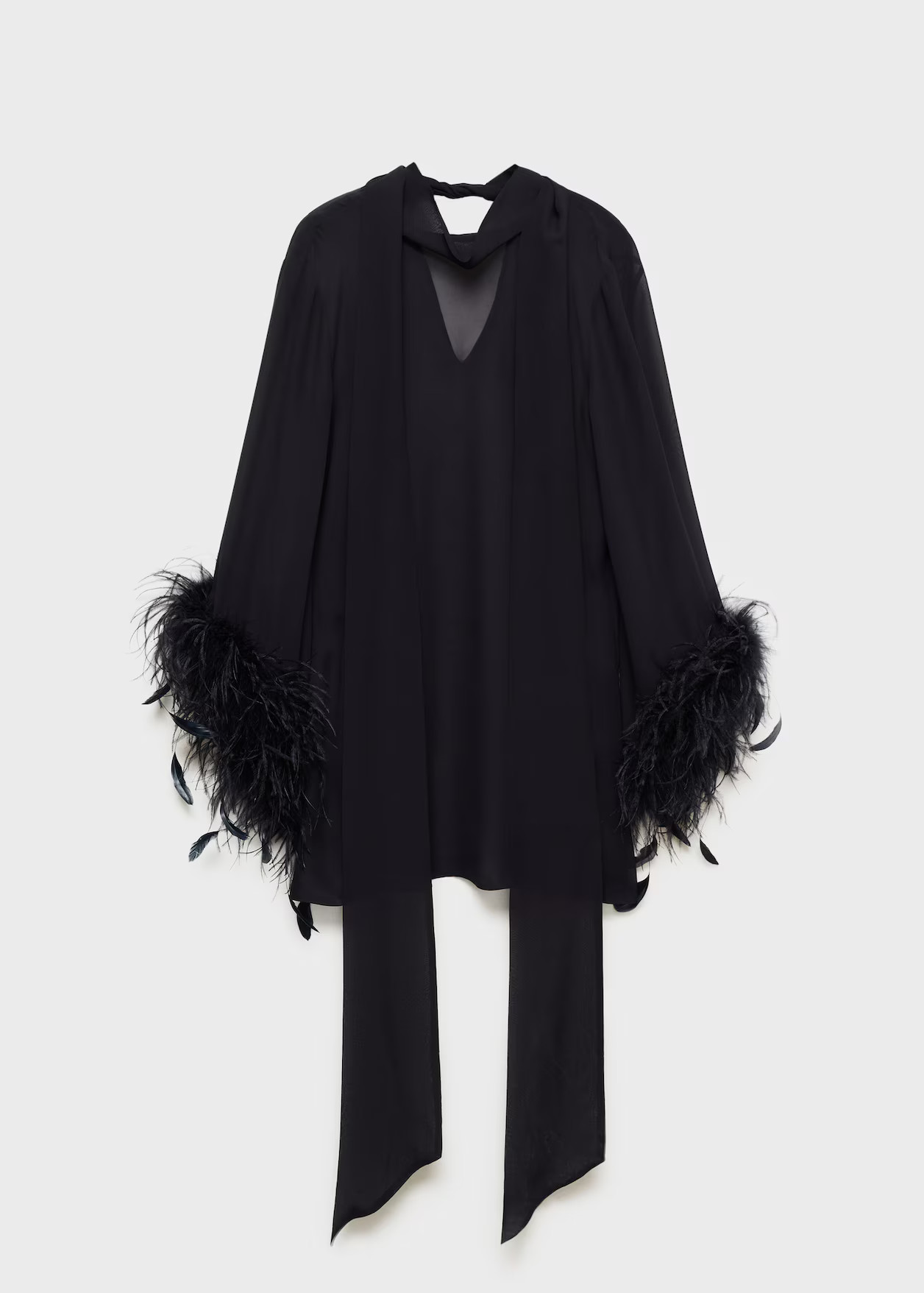 Semi-transparent feather dress - Women | MANGO United Kingdom | MANGO (UK)