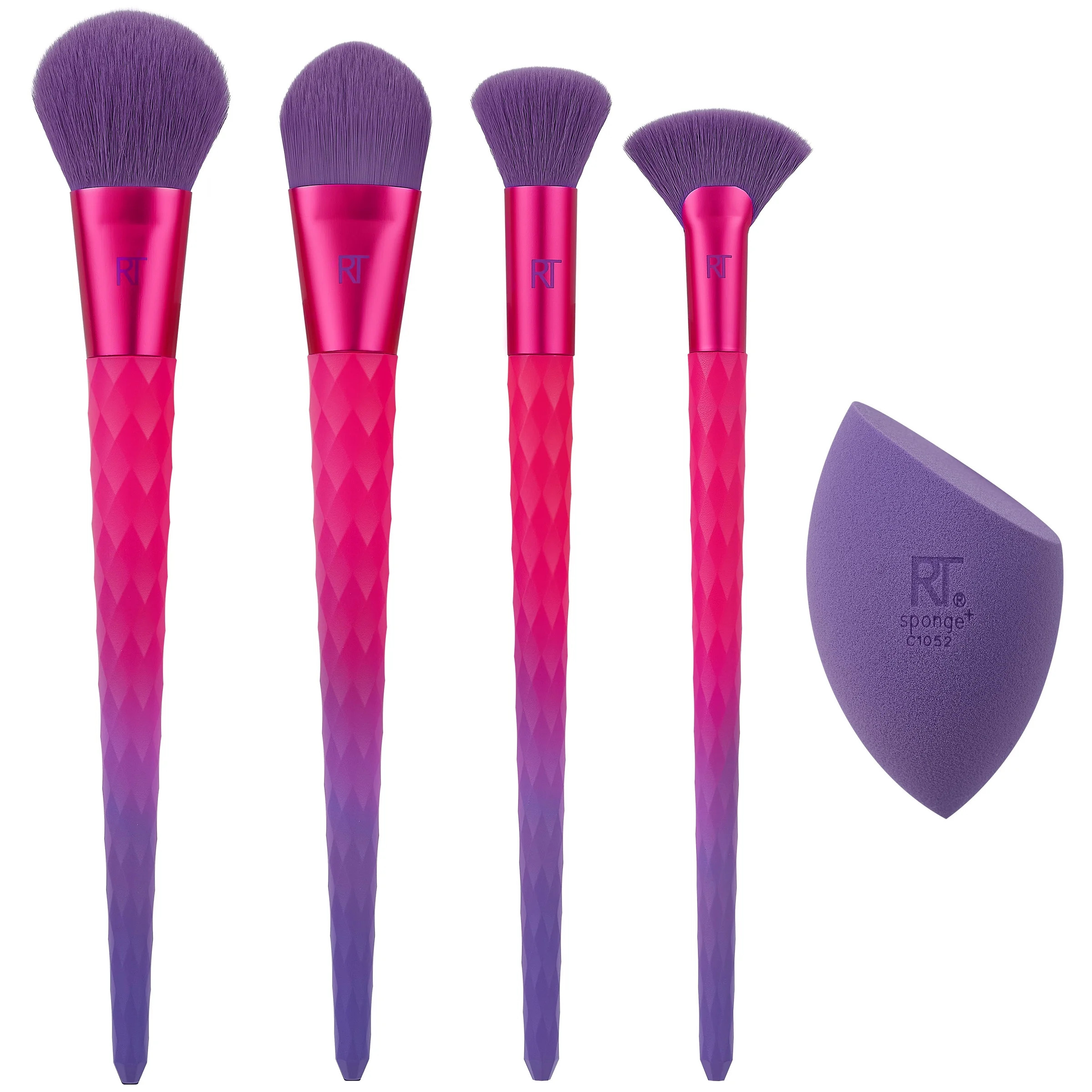 Real Techniques Galactic Glo Vibrant Glow Makeup Brush & Sponge Kit, 5 Piece Set | Walmart (US)