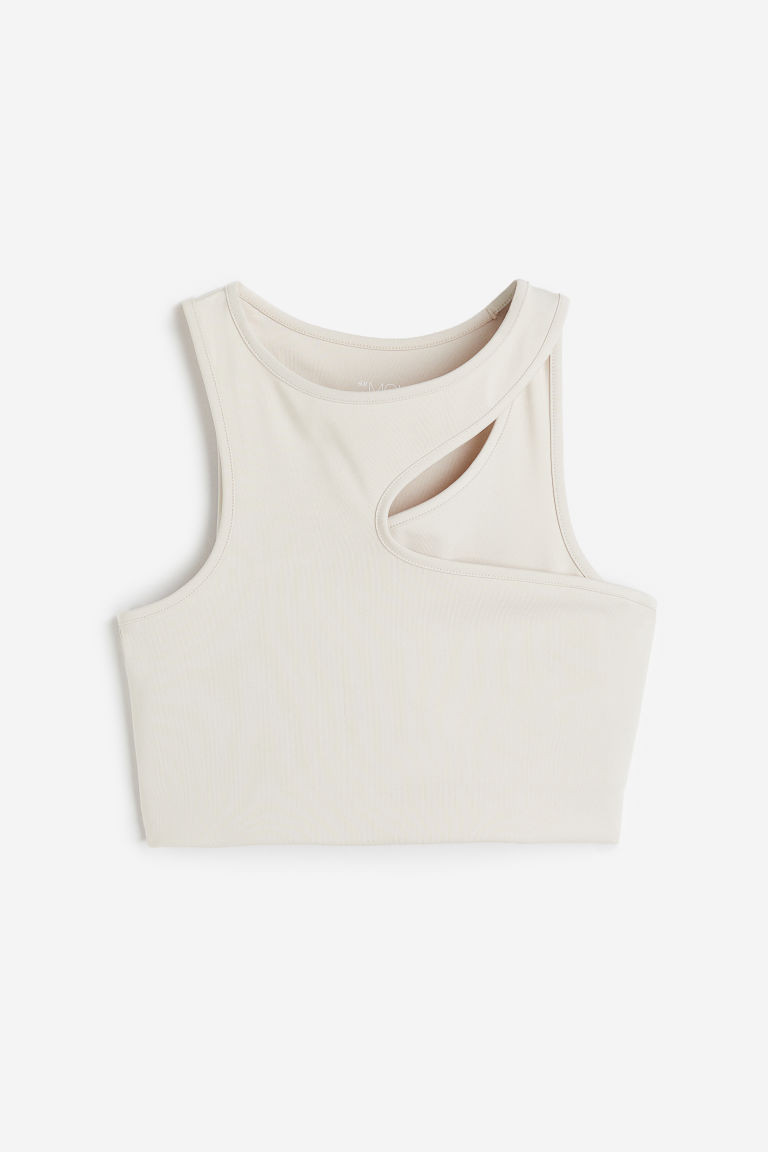H & M - DryMove™ Medium Support Sports Bra - Beige | H&M (US + CA)