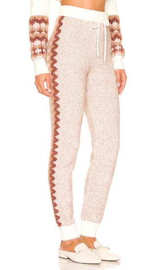 Tavi Fair Isle Knit Pant in Ivory & Tan | Revolve Clothing (Global)