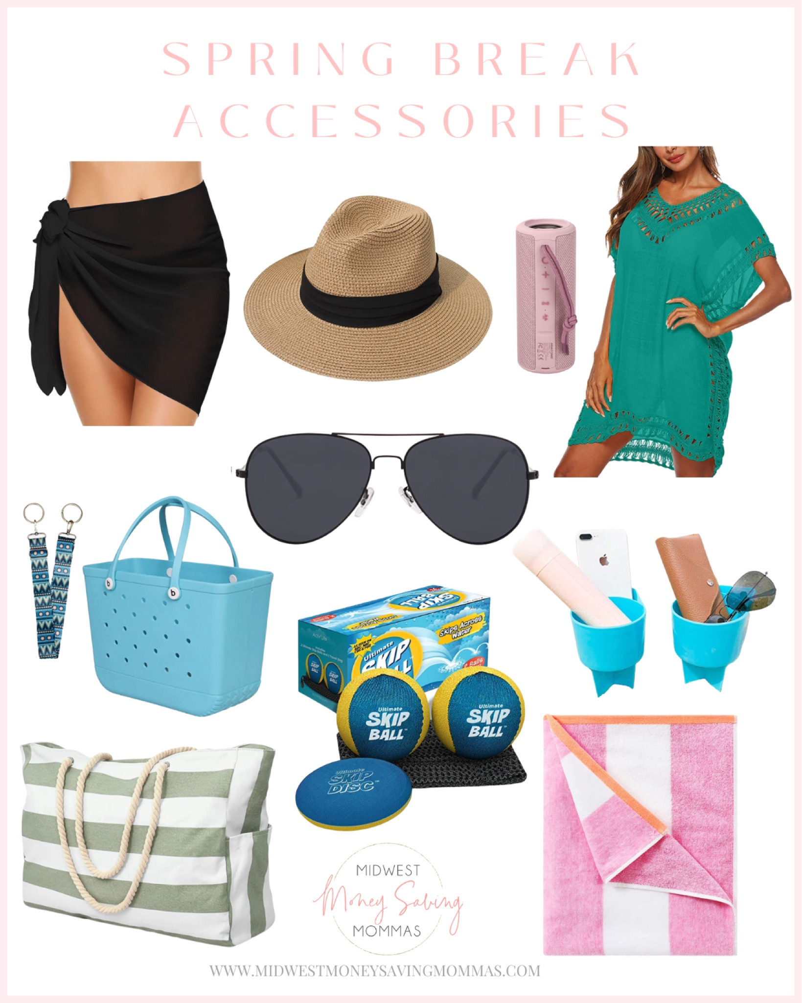 Spring Break Accessories 

Spring break  vacation outfits  swimwear  swimsuits  swim coverup  beach bag  tote bag  sunglasses  beachgames  swim

#LTKstyletip #LTKSeasonal #LTKswim