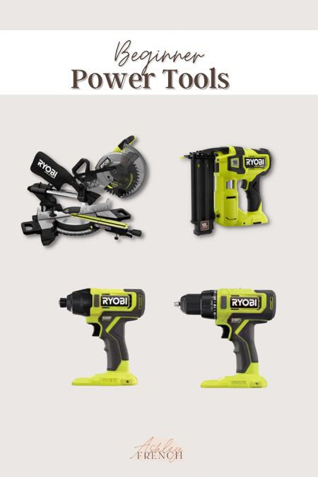 Beginner power tools! Miter saw, Brad nailer and drill and impact driver  