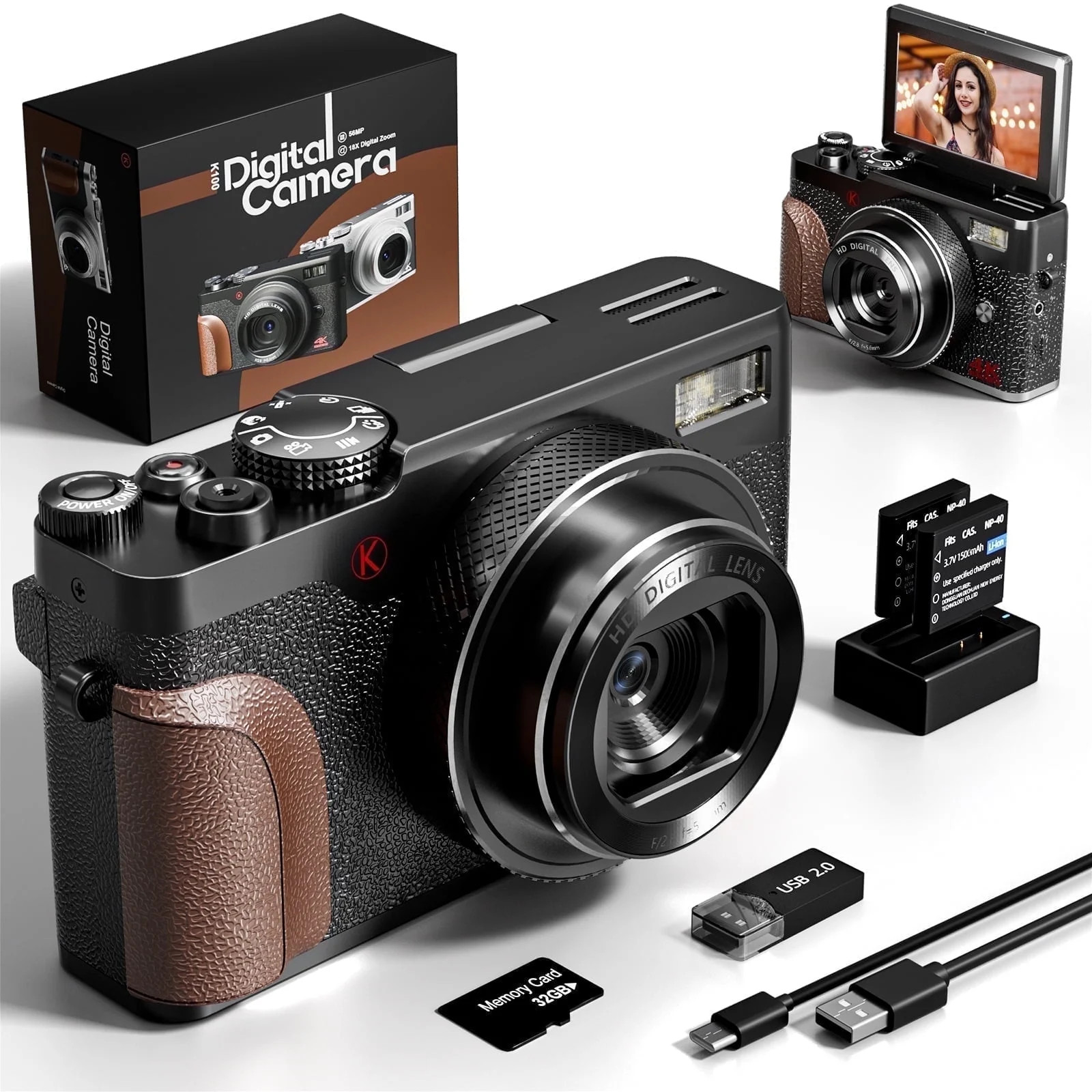NBD Digital Camera 4K Video Camera, 56 MP HD Vlogging Camera for Photography - Walmart.com | Walmart (US)