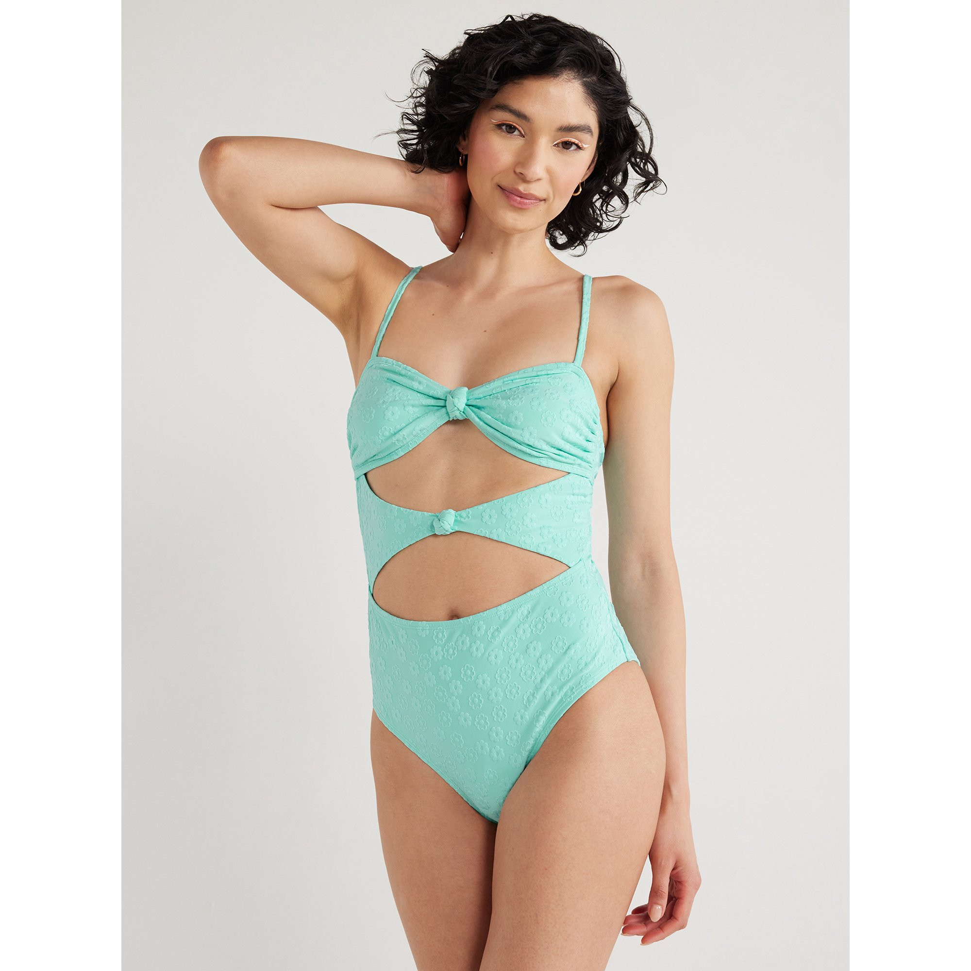 No Boundaries Juniors’ Daisy Cut Out One Piece Terry Cloth Swimsuit, Sizes XS-XXL - Walmart.com | Walmart (US)