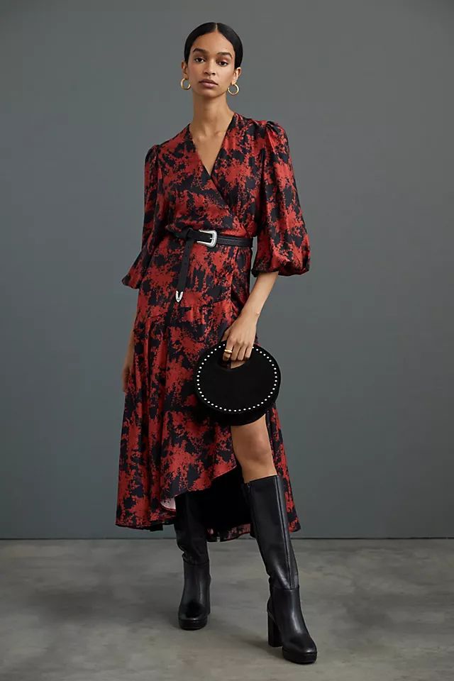 Abstract Wrap Midi Dress | Anthropologie (US)