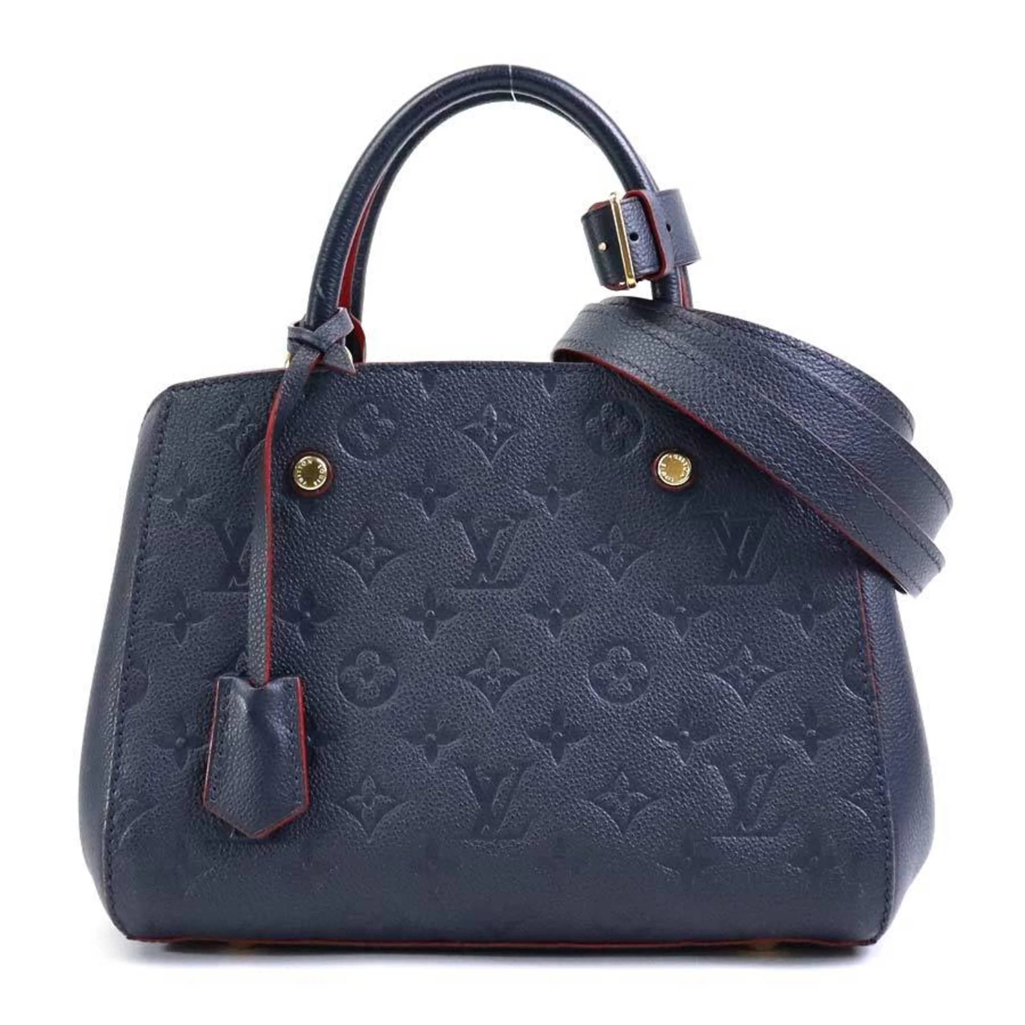 Pre-Owned LOUIS VUITTON Handbag Crossbody Shoulder Bag Monogram Emprene Montaigne BB Navy Gold Wo... | Walmart (US)