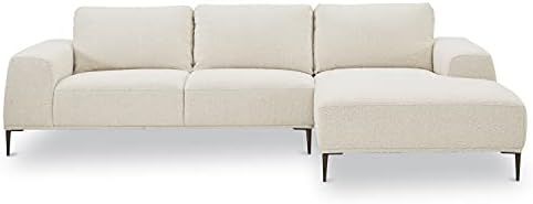 Amazon.com: POLY & BARK Rue Right-Facing Sectional Sofa, Crema White Boucle : Home & Kitchen | Amazon (US)