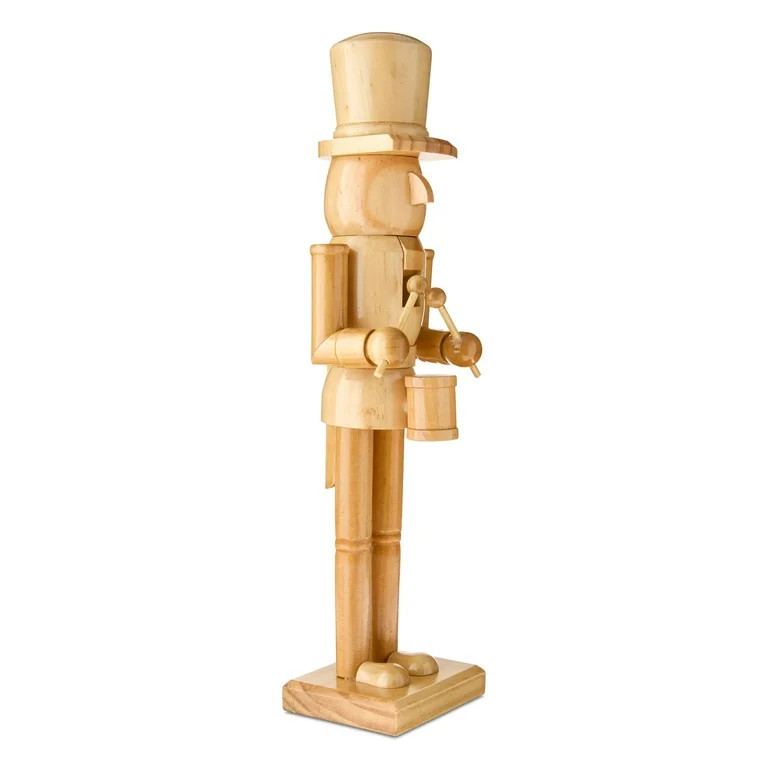 Wooden Decorative Christmas Drummer Nutcracker, Natural Brown, 14.6", by Holiday Time | Walmart (US)