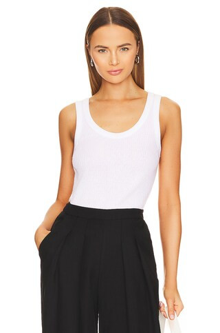 Enza Costa Pointelle Baseball Tank in White from Revolve.com | Revolve Clothing (Global)
