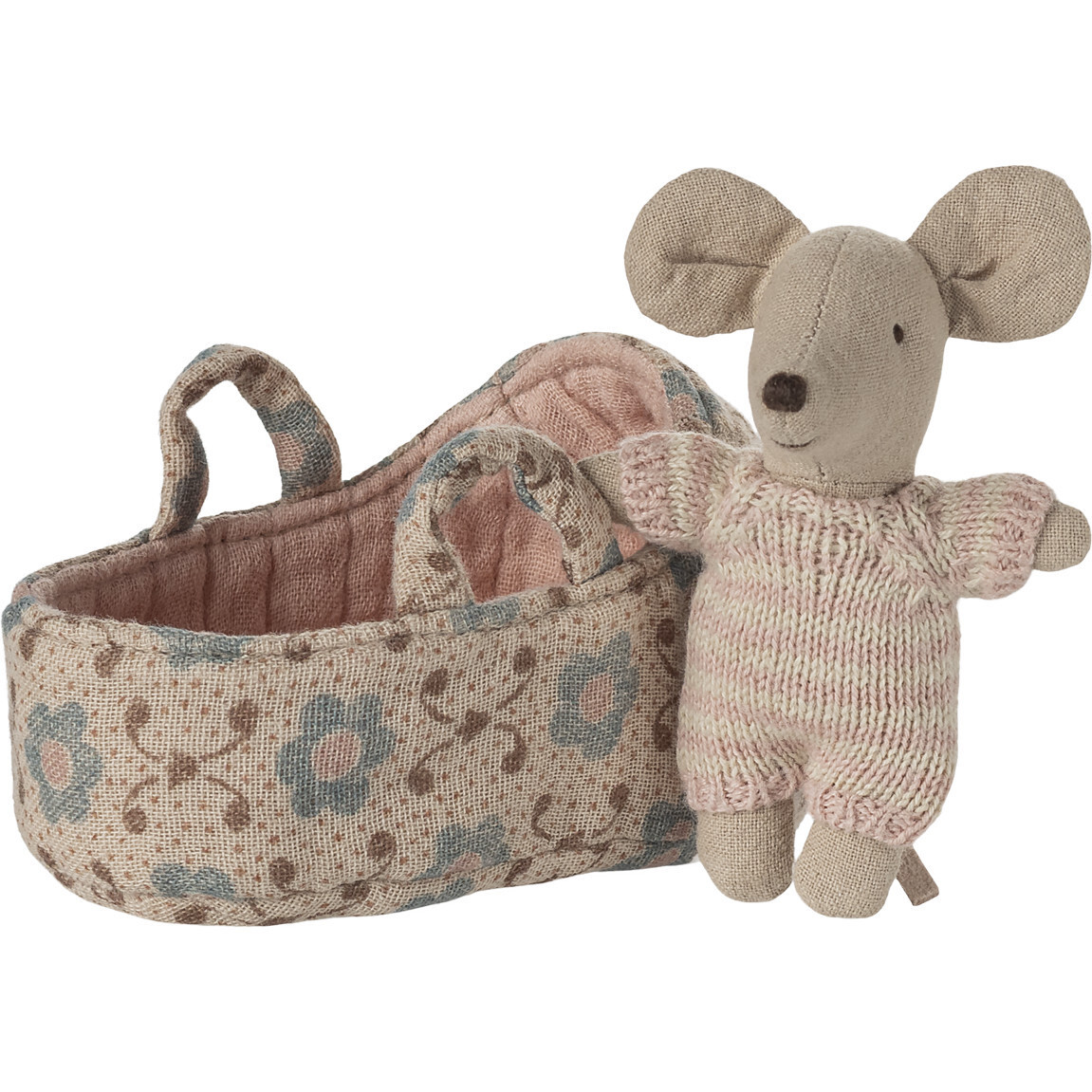 Baby mouse in carry cot - Rose | Maisonette