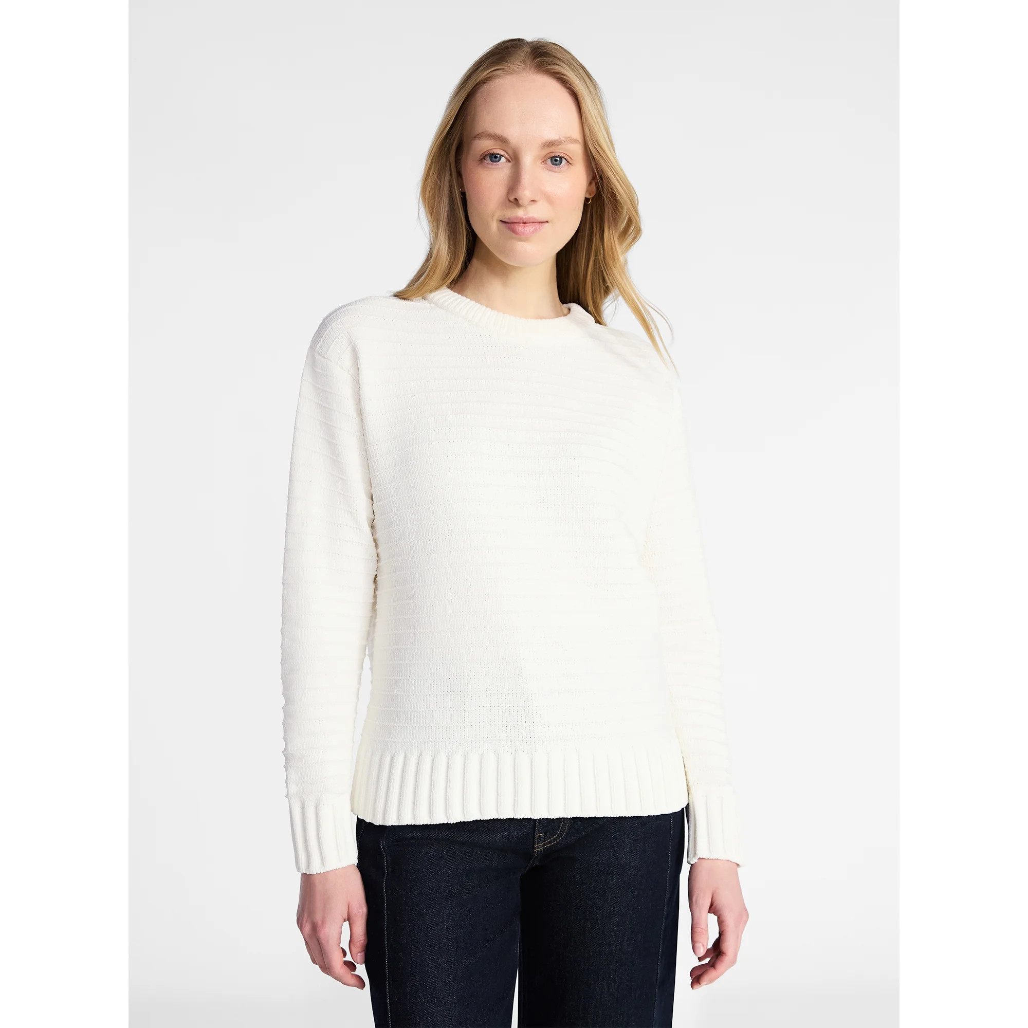 Time and Tru Women's Pullover Chenille Top with Long Sleeves, Sizes XS-XXXL | Walmart (US)