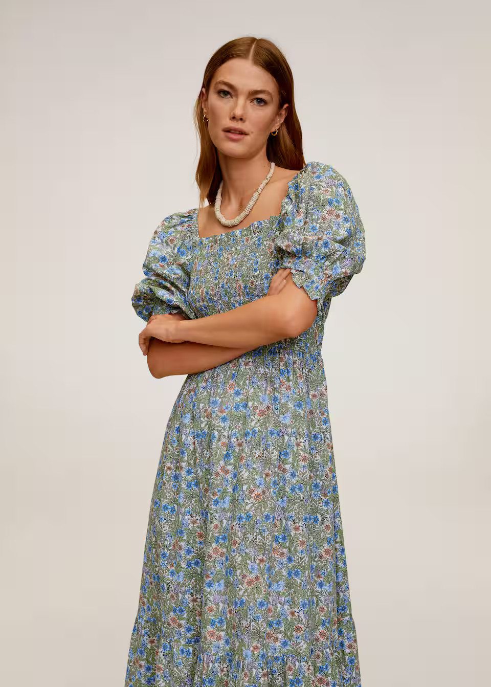 Printed long dress | MANGO (US)