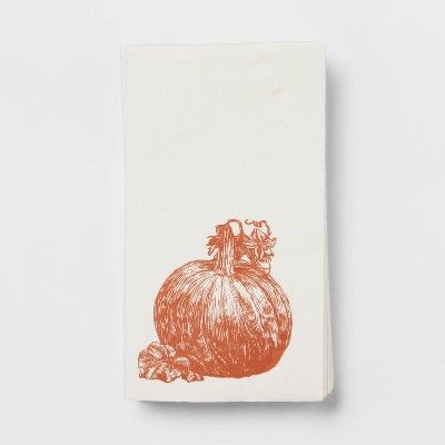 16pk Paper Pumpkin Print Dinner Napkins Orange - Threshold™ | Target