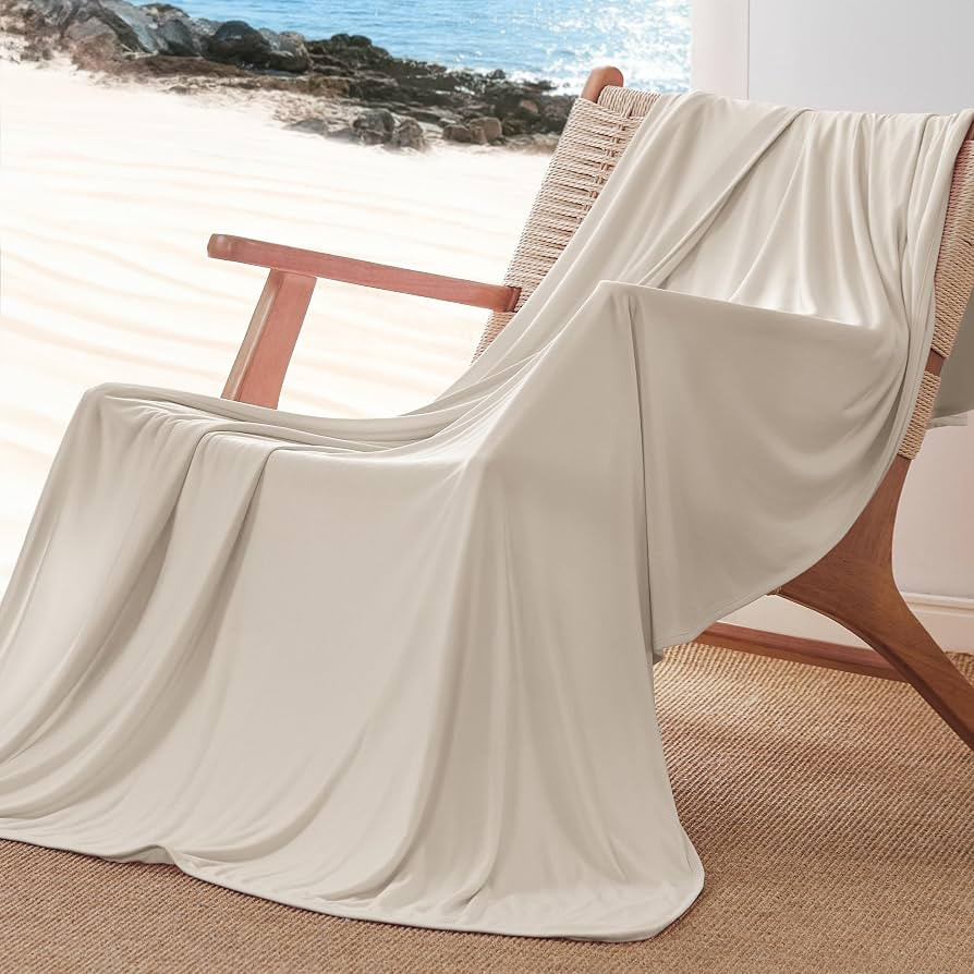 Bedsure Beige Cooling Blanket for Hot Sleepers - Summer Cold Linen Beige Throw Blanket for Couch,... | Amazon (US)