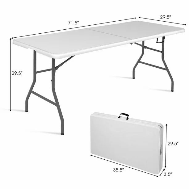 Costway 6' Folding Table Portable Plastic Indoor Outdoor Picnic Party Dining Camp Tables | Walmart (US)