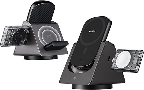 PITAKA 3 in 1 Charging Station, Apple Charging Station for iPhone 15/14/13/12, Air Pods Pro/3/2, ... | Amazon (US)