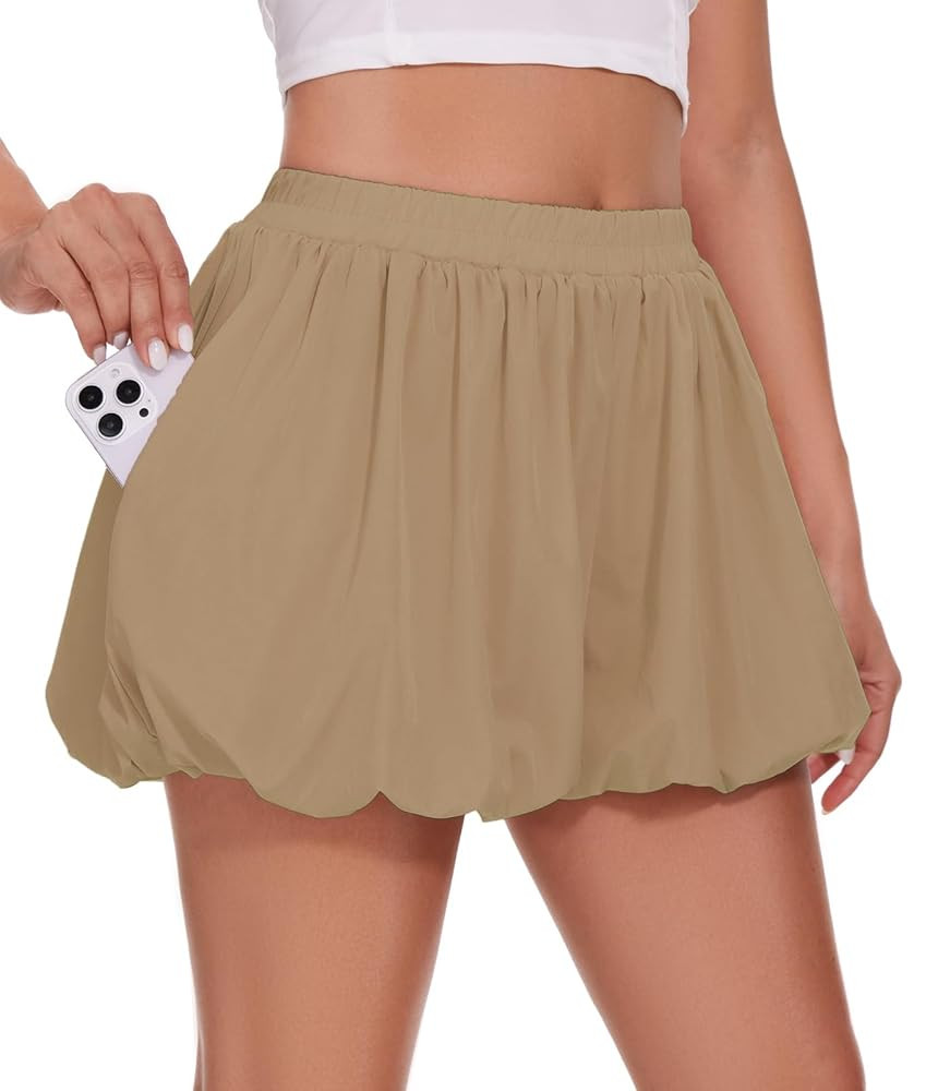 Womens Bubble Shorts Casual Summer Loose Fit Workout Athletic Skorts Wide Leg Balloon Comfy Loung... | Amazon (US)