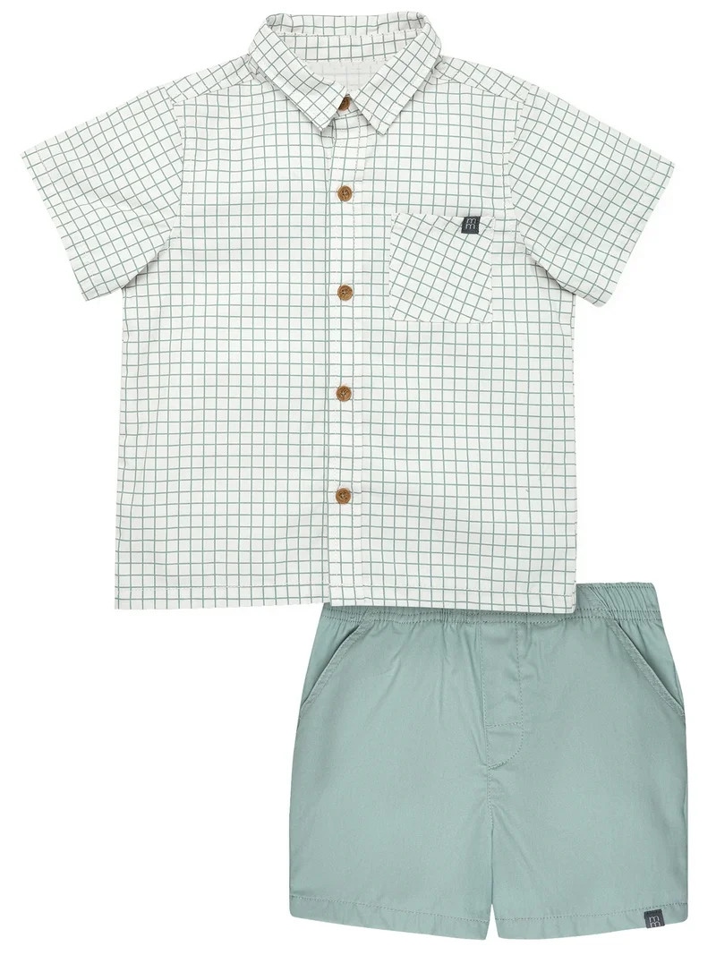 Modern Moments by Gerber Toddler Boy Resort Shirt and Short Outfit Set, 2-Piece, 12 Months - 5T | Walmart (US)