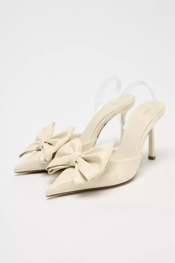 SLING BACK BOW HEELS | Zara US