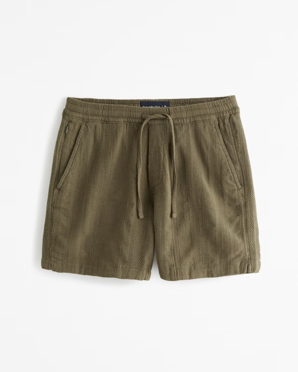 Linen-Blend Pull-On Short | Abercrombie & Fitch (US)