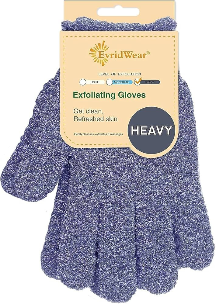 Evridwear Exfoliating Dual Texture Bath Gloves for Shower, Spa, Massage and Body Scrubs, Dead Ski... | Amazon (US)