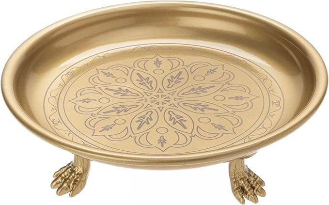 Solid Brass Pedestal Tray with Eagle Claw Feet – Vintage Gold Jewelry Holder, Candle Dish & Tri... | Amazon (US)