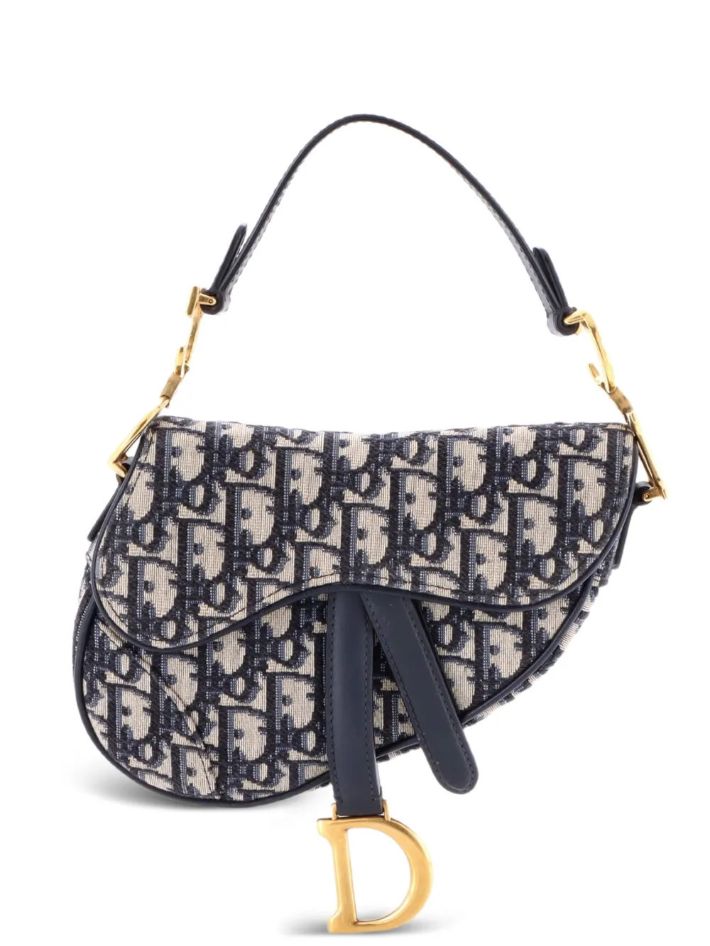 Christian Dior Pre-Owned Saddle Handbag Oblique Canvas Mini shoulder bag - Blue | Farfetch Global