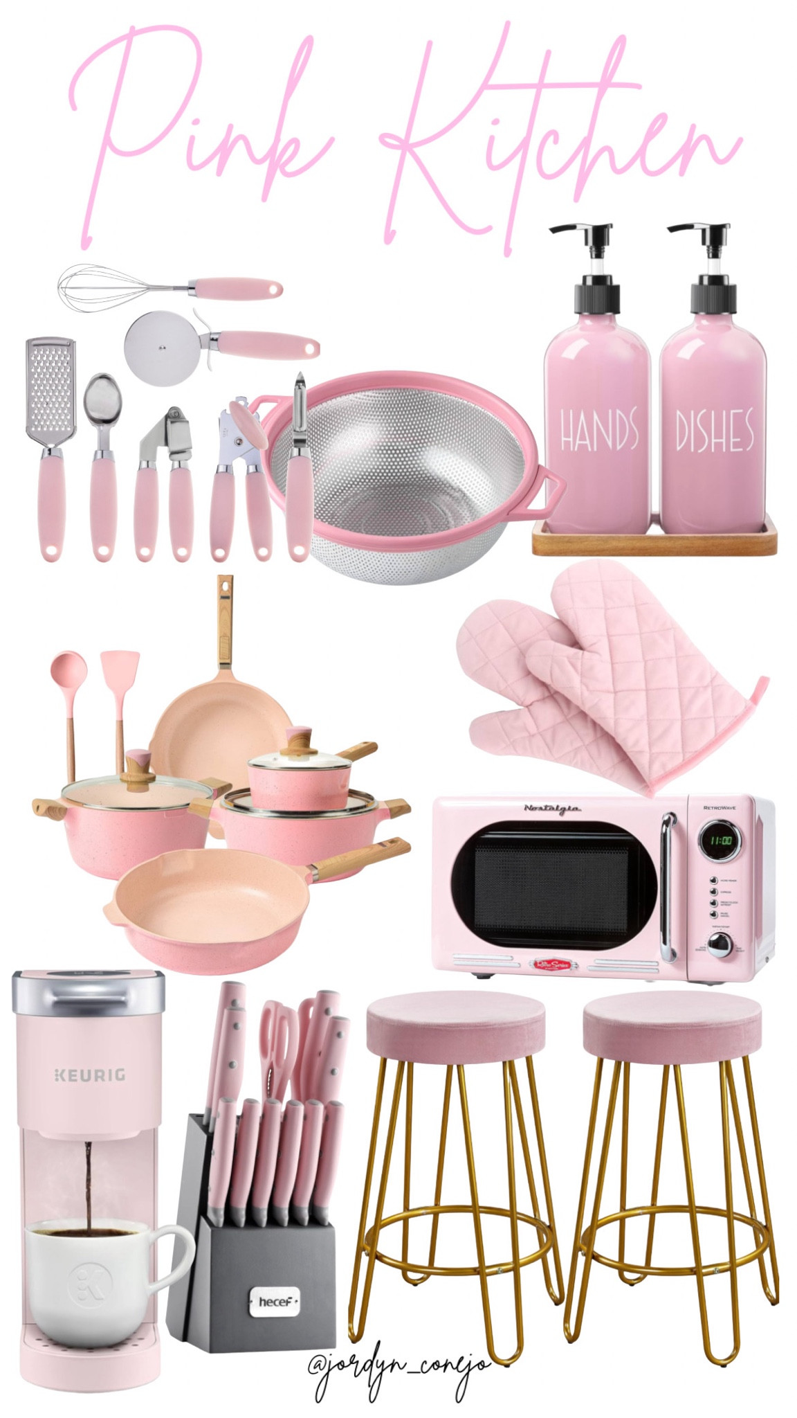 Pink Kitchen Accessories- Valentines Kitchen- Pink Kitchen- Pink Microwave- Pink Coffee Maker- Pink Pots and Pans- Pink Stools- Kitchen Stools- Pink Knives- Seasonal Kitchen- 

#LTKhome #LTKstyletip #LTKSeasonal