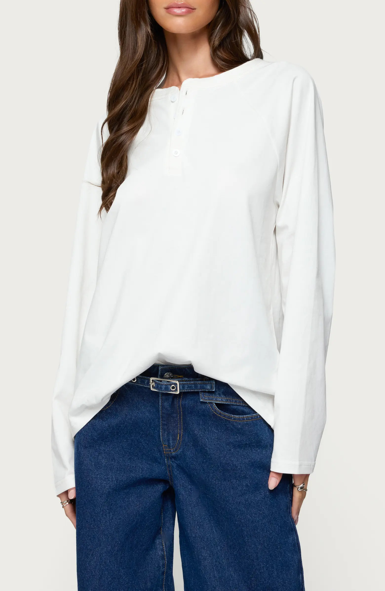 Cyrus Oversize Cotton Henley | Nordstrom