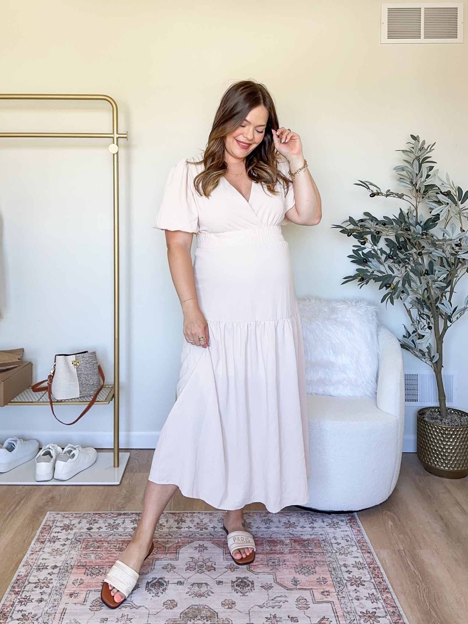 V-neck tiered maxi summer dress wearing size large / non maternity

#LTKStyleTip #LTKFindsUnder50 #LTKBump