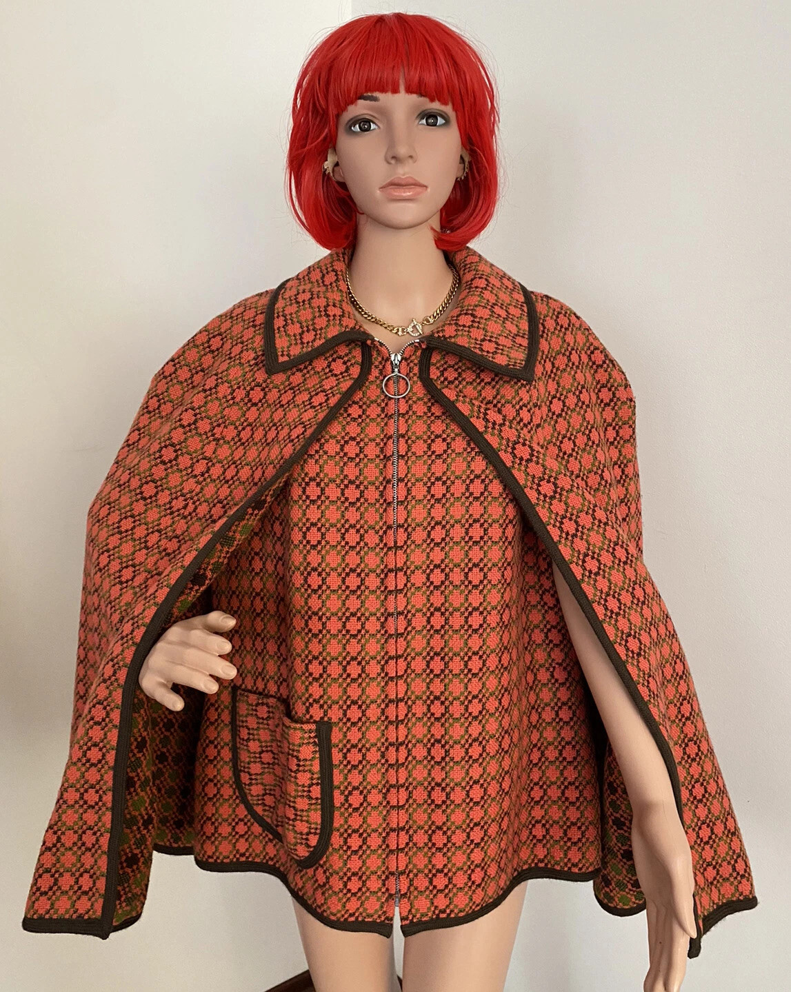 DILLAD DWYRYD CYMRU 60’s WELSH WALES WOOL TAPESTRY CAPE PONCHO COAT VEST Sz:L | eBay US