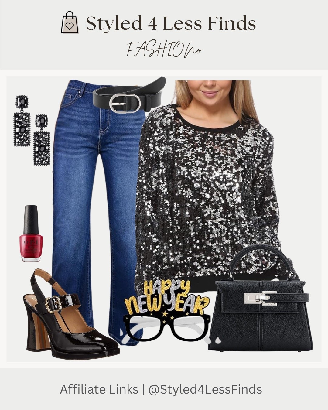 Casual NYE with a little sparkle. 
For New Year’s we’re keeping it low-key — a few friends, good food, and cozy vibes — but I still wanted an outfit that felt special. This look is the perfect mix of relaxed denim and festive shine.

Style tip: Pair a sparkly top with classic jeans to instantly dress things up without feeling overdressed. Keep accessories sleek and black to let the sparkle do the talking.

#LTKholiday #LTKover50style #LTKcanada