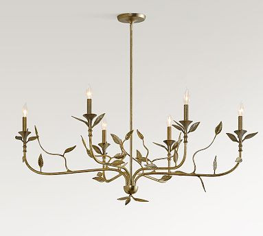 Botanical Forged Iron Oval Chandelier (50") | Pottery Barn (US)